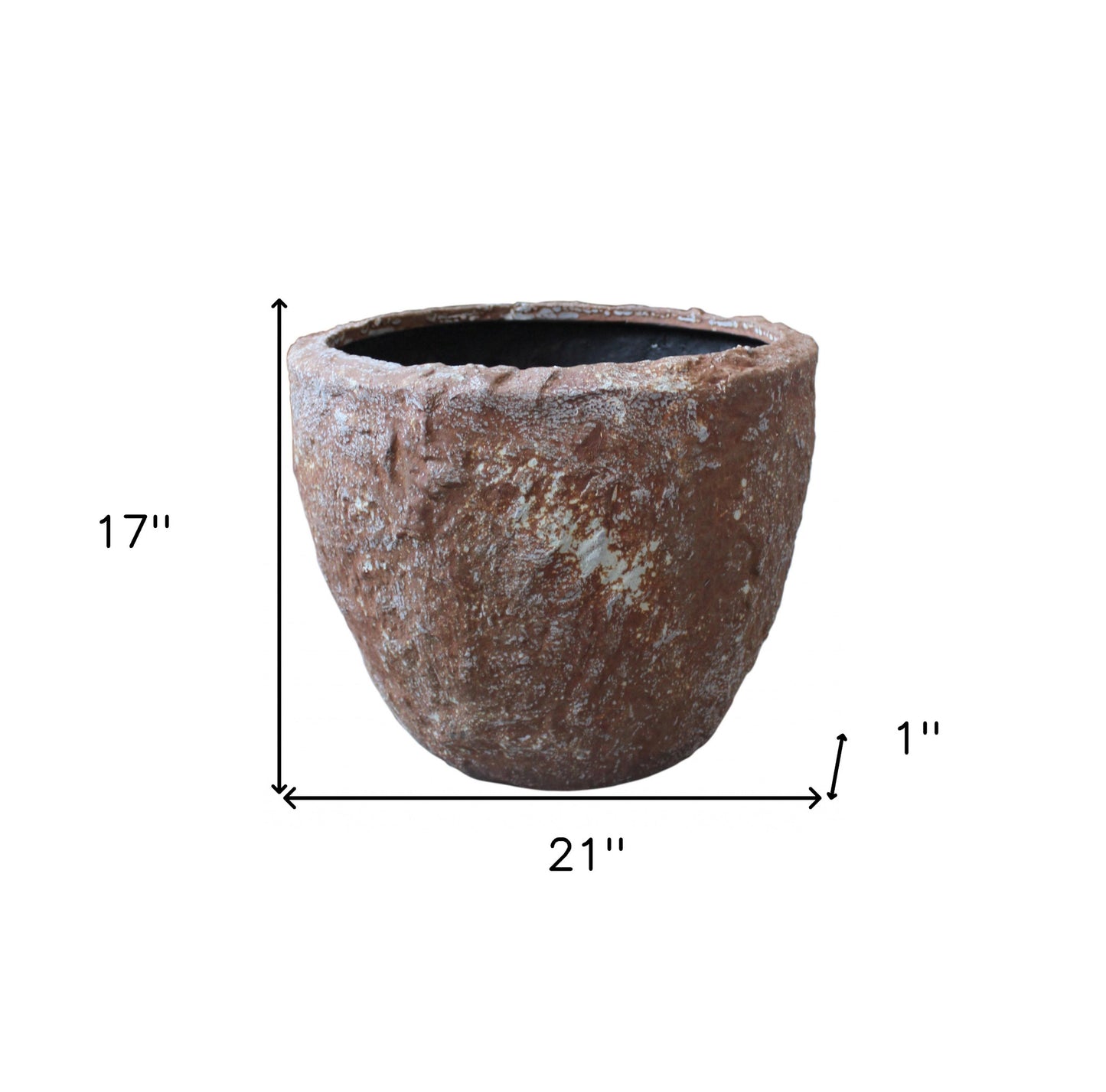 Set of Three 21" Brown Stone Indoor Outdoor Round Pot Planter-6