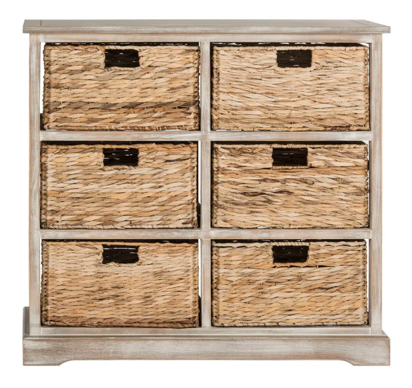 Coastal Solid Wood Six-Drawer Accent Chest Storage Core