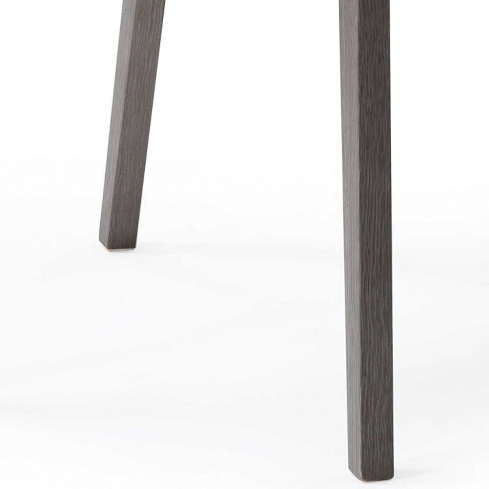 Set of Two White and Gray Upholstered Faux Leather Dining Side Chairs