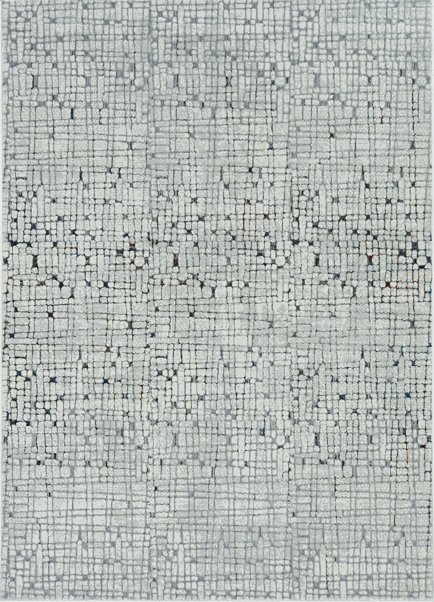 7' Gray And Black Abstract Area Rug
