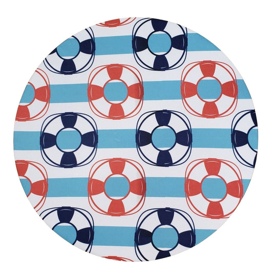 Set of 4 Round Placemats Covers Nautical Blue 14 Dia inch-0