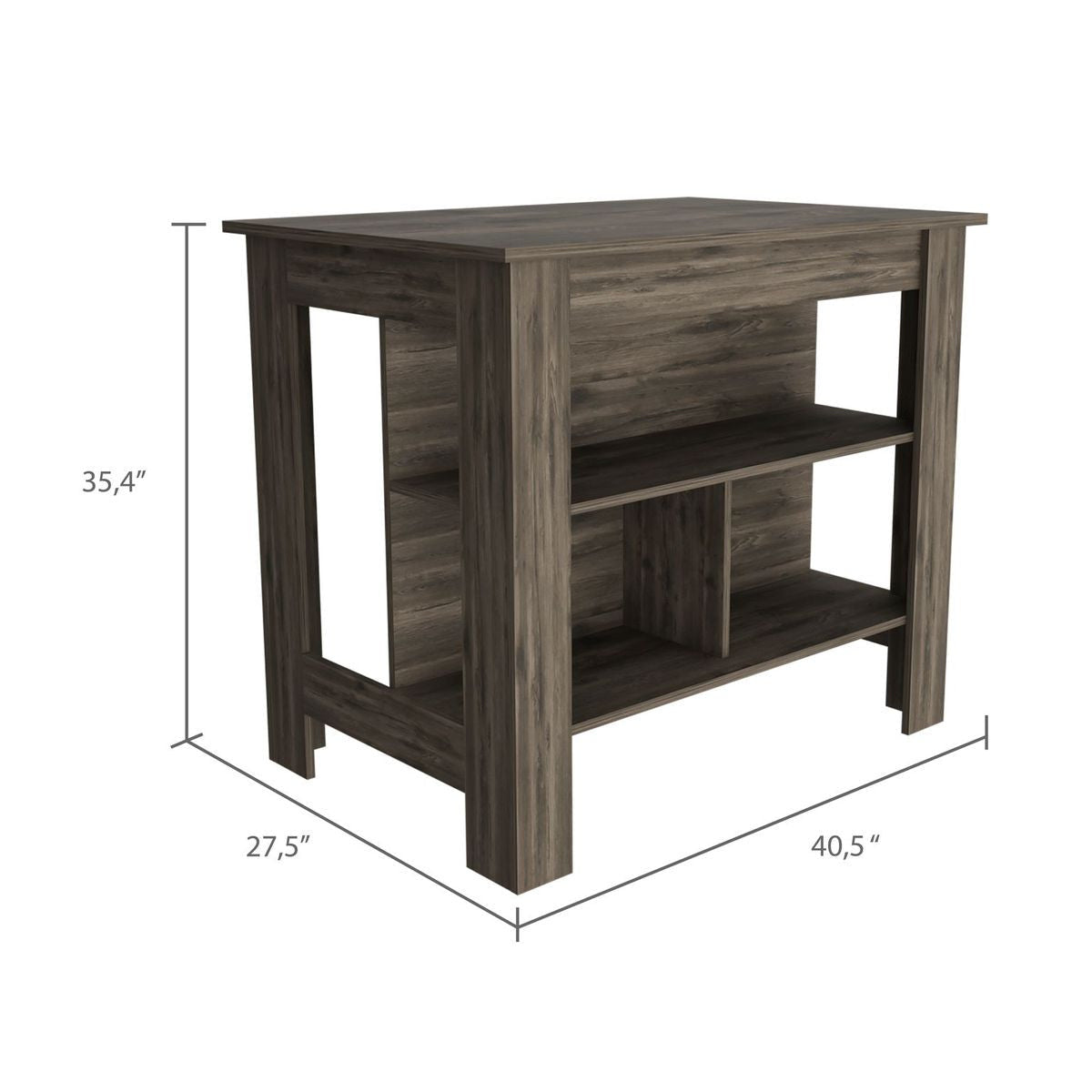 Brown 41" Kitchen Island With Storage-8