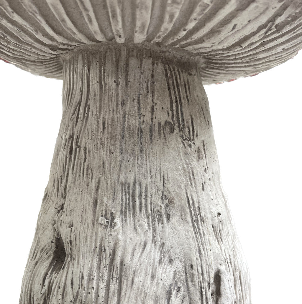 15" Red And White Polyresin Mushroom Outdoor Statue