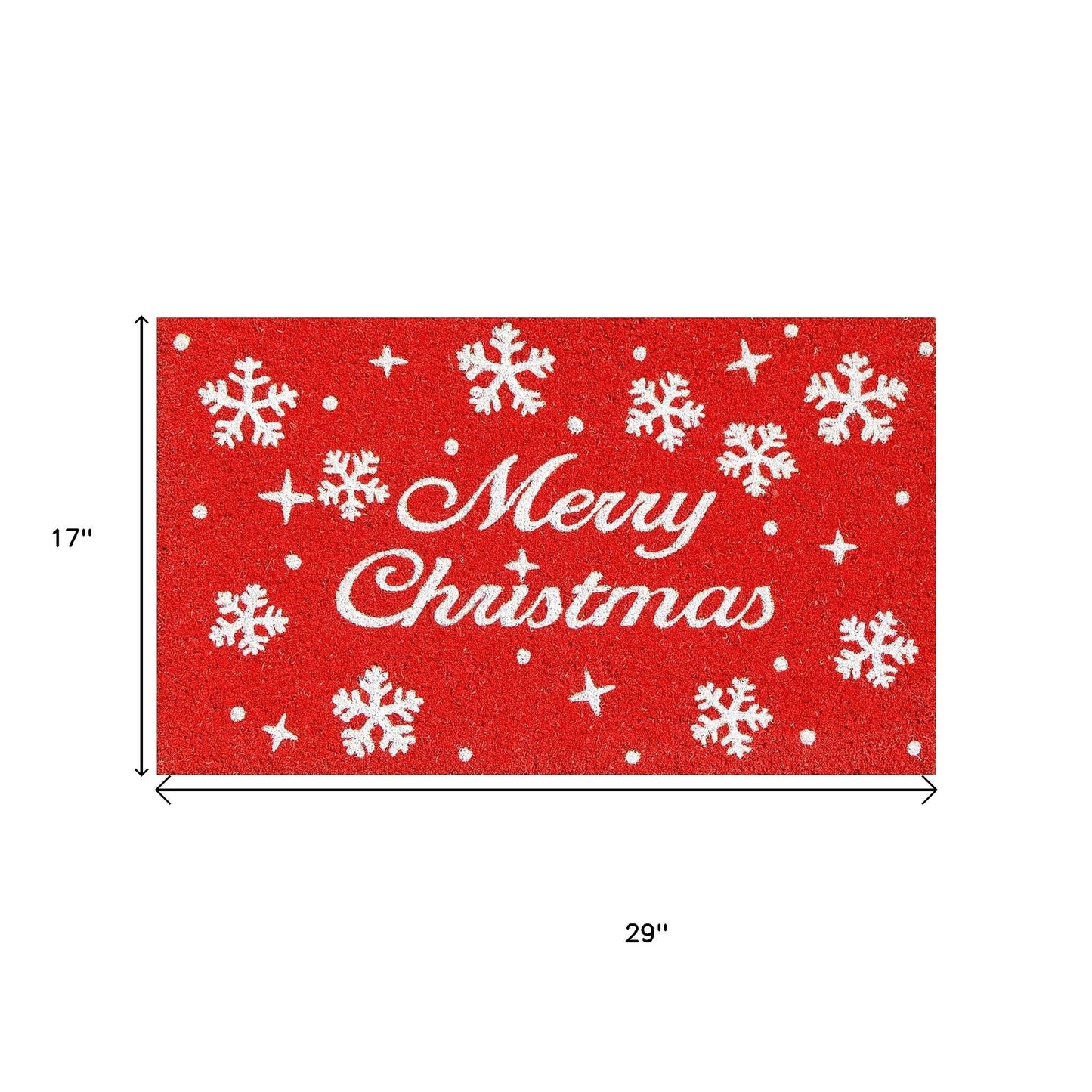 17" X 29" Red And White Coir Merry Christmas Outdoor Door Mat-6