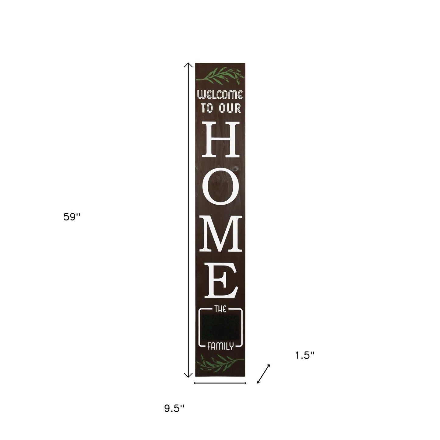 59" Brown And White Solid Wood Welcome Reversible Porch Sign-6