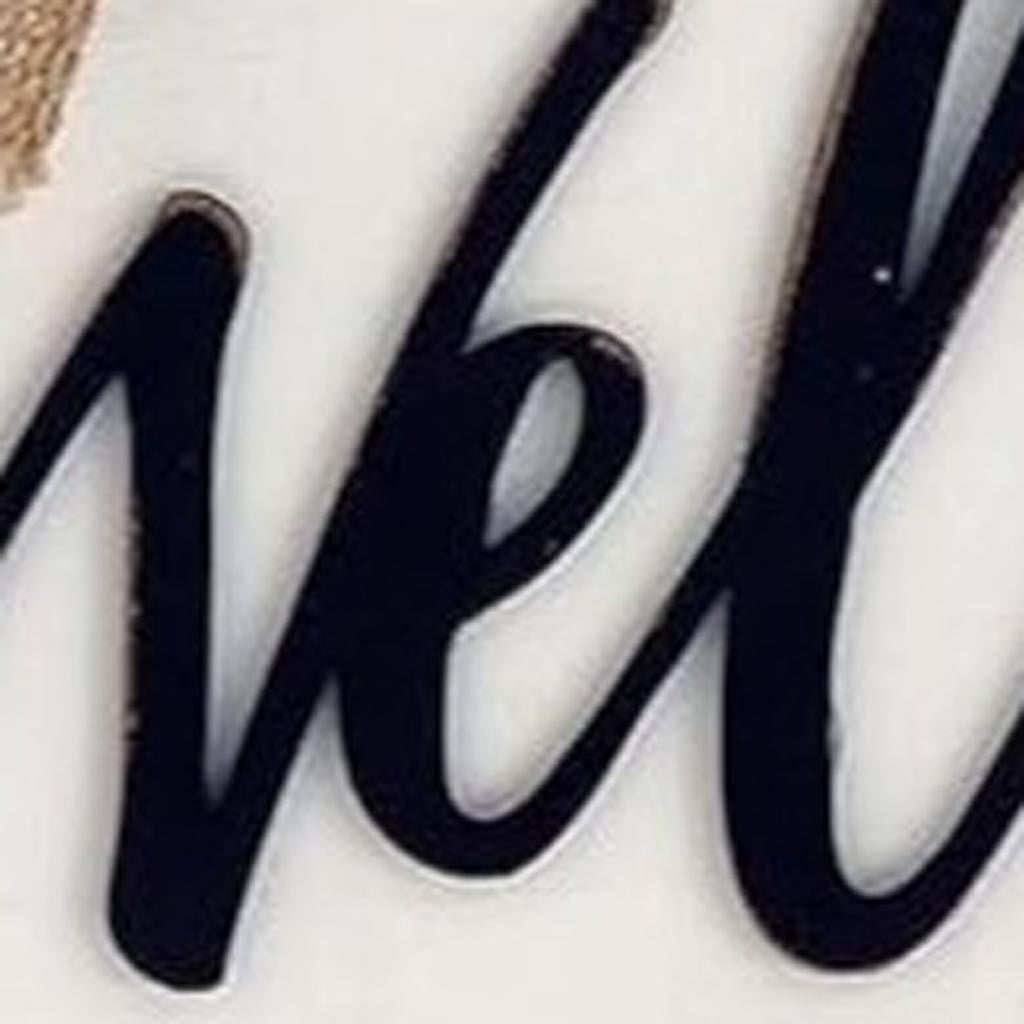 14" White Solid Wood Welcome And Hello Bow Reversible Hanging Wall Or Door Decor-5