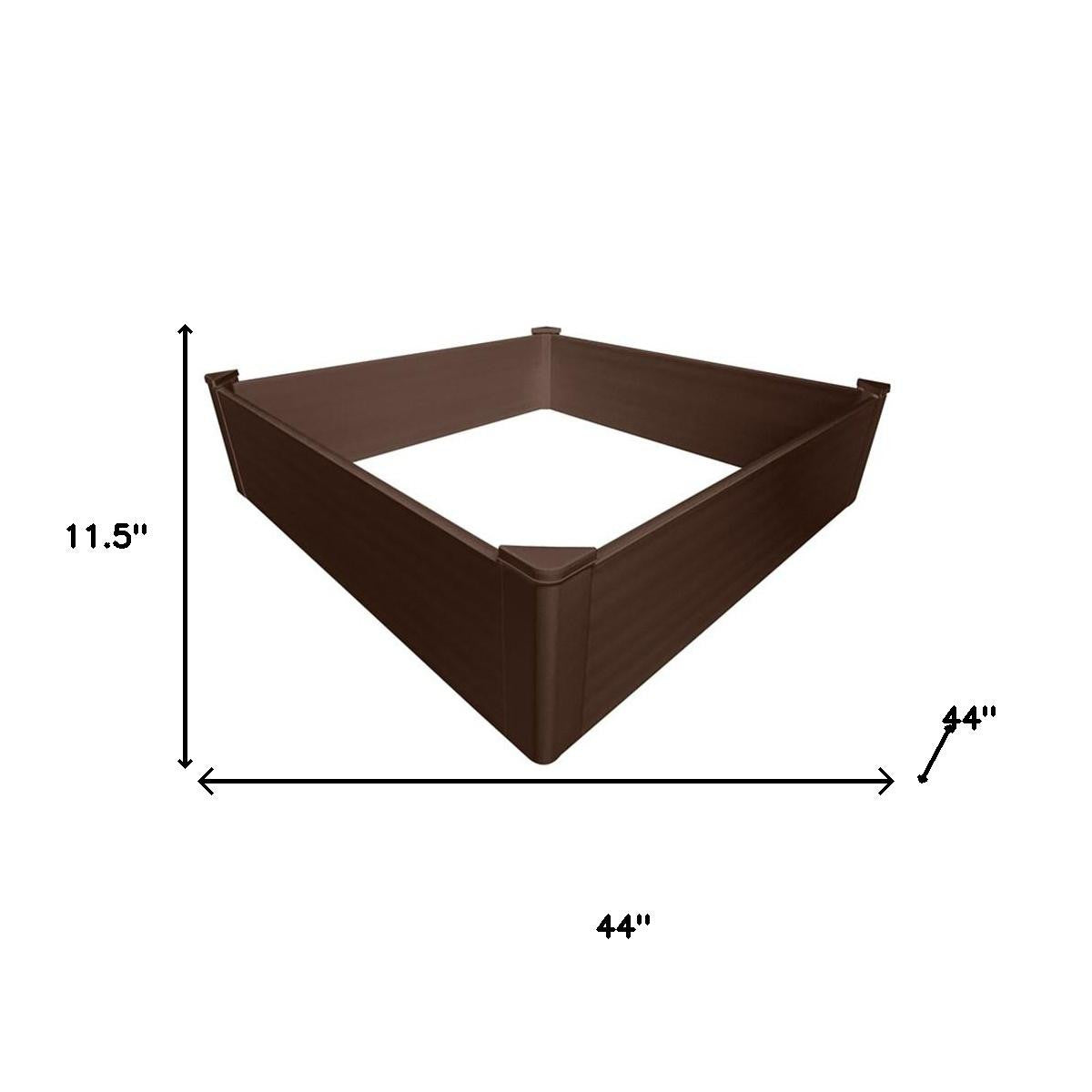 44" X 44" Brown Heavy Duty Plastic Square Raised Garden Bed
