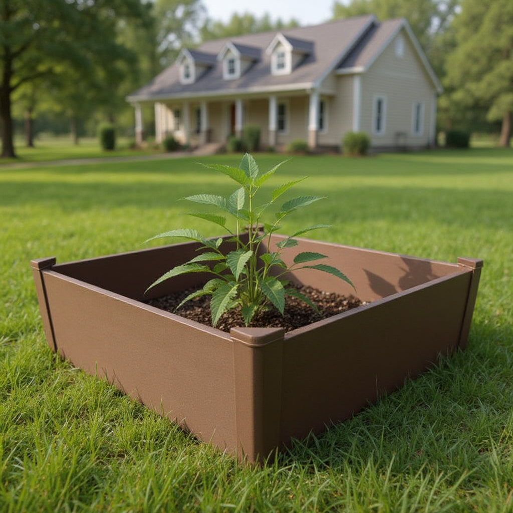 44" X 44" Brown Heavy Duty Plastic Square Raised Garden Bed