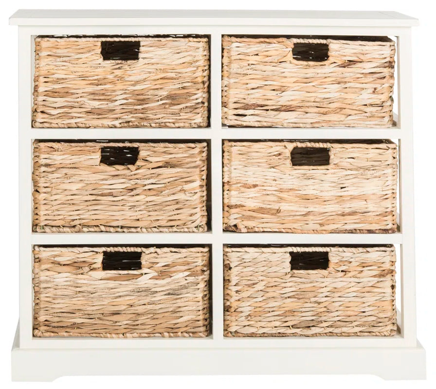 Coastal Solid Wood Six-Drawer Accent Chest Storage Core