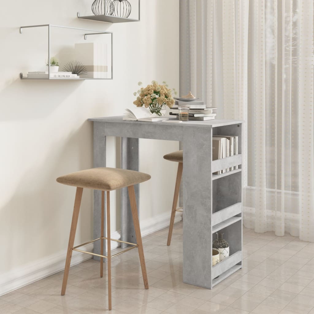 vidaXL Bar Table Kitchen Pub Bistro Table with Storage Rack Engineered Wood