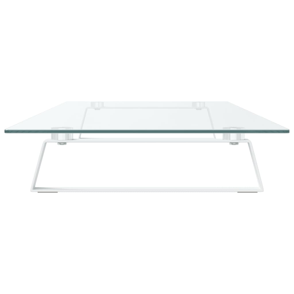 vidaXL Monitor Stand Desktop Computer Screen Riser Tempered Glass and Metal