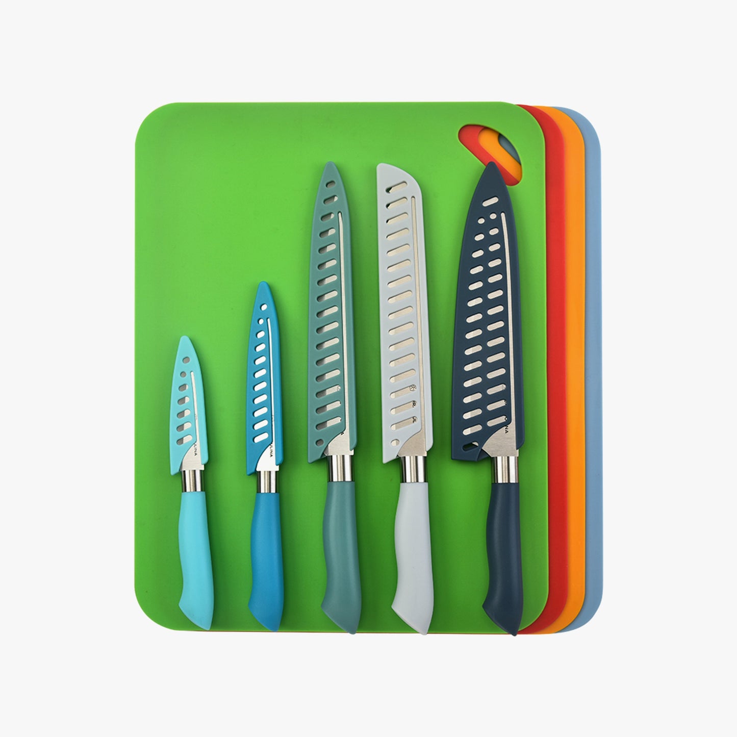14-Piece Color-Coded Knife & Cutting Board Set