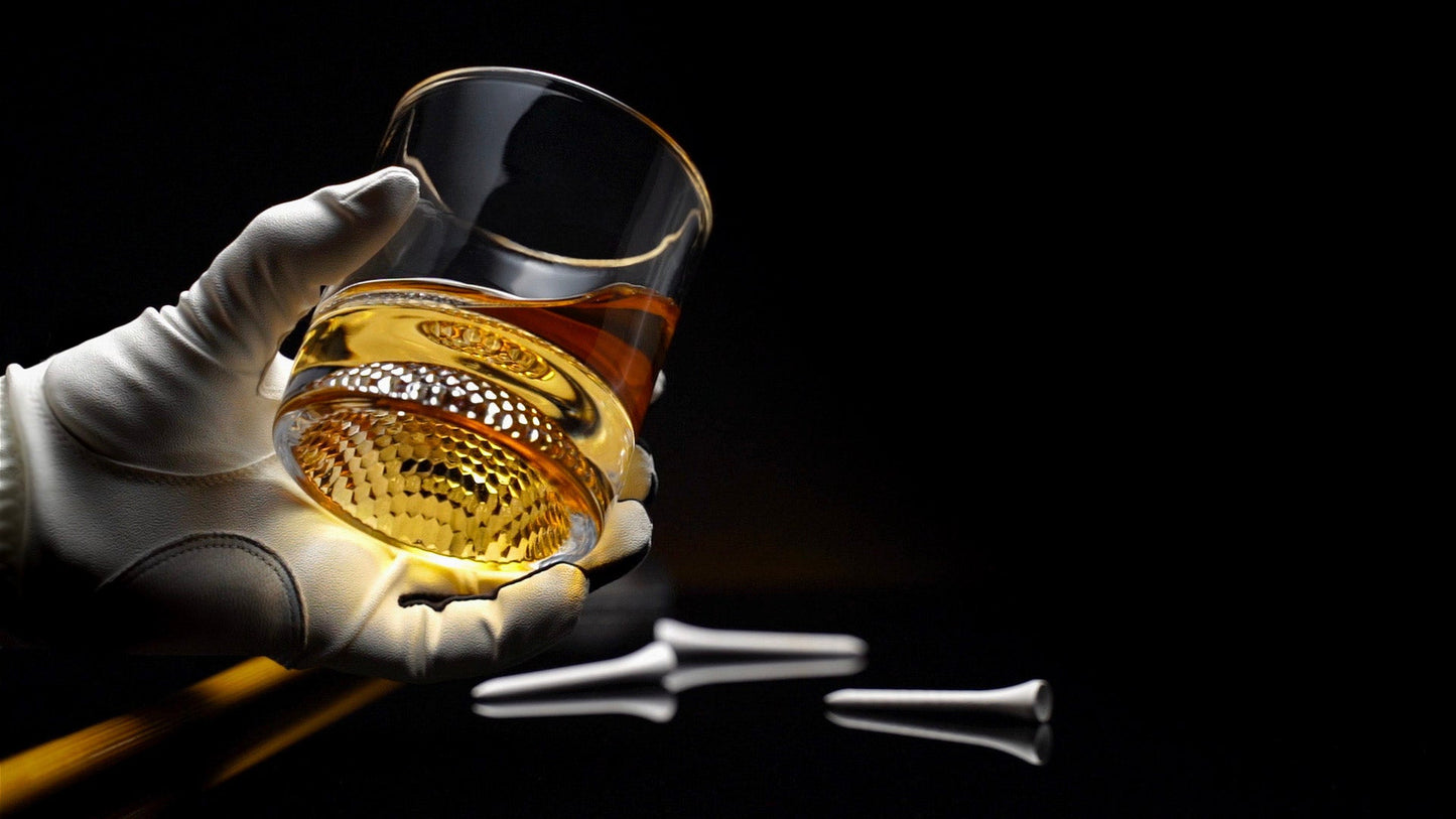 The Wine Savant Golf Ball Whiskey Glasses Set of 4-8oz Golf Gifts - Unique Whiskey Golf Glasses Set - Golf Gifts For Men & Women - Gifts for Golfers Golf Accessories Golf Ball Glasses (4 pack)