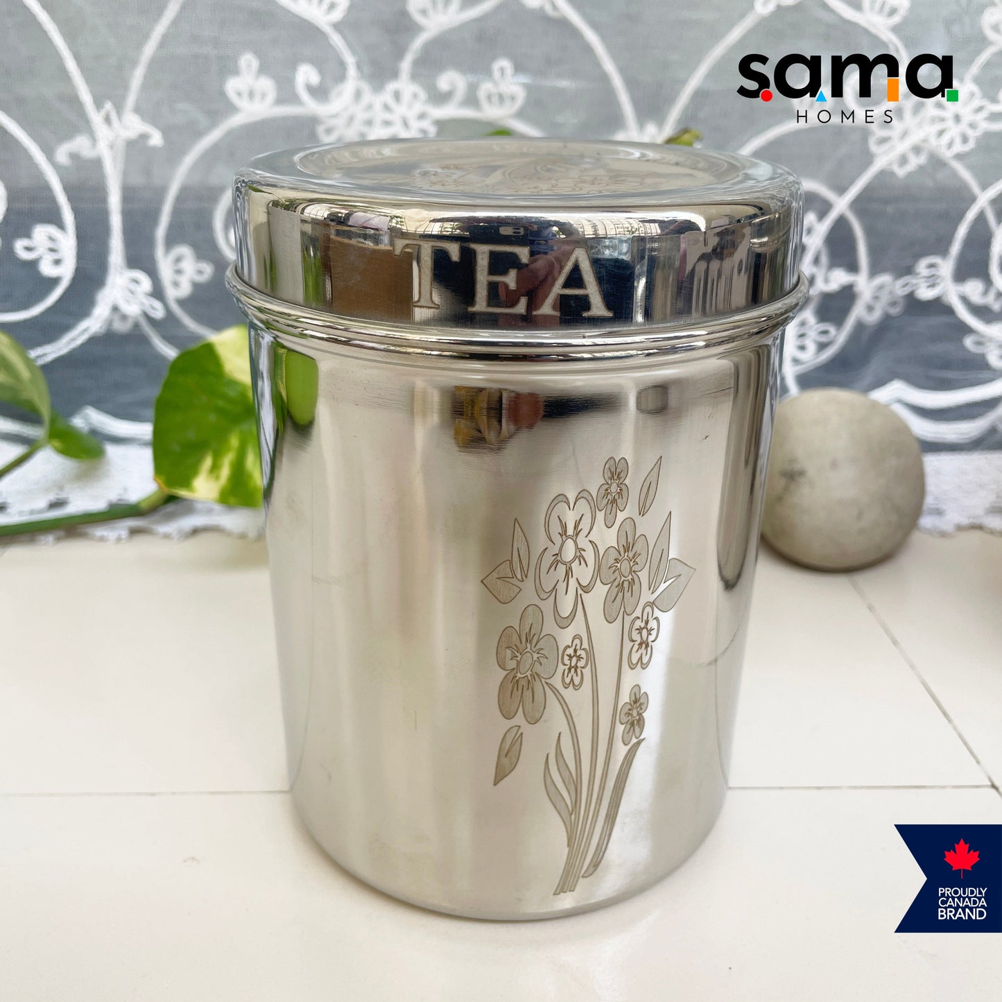 Stainless Steel Storage Tea+Coffee+Sugar Container Set | Steel Kitchen Contianers