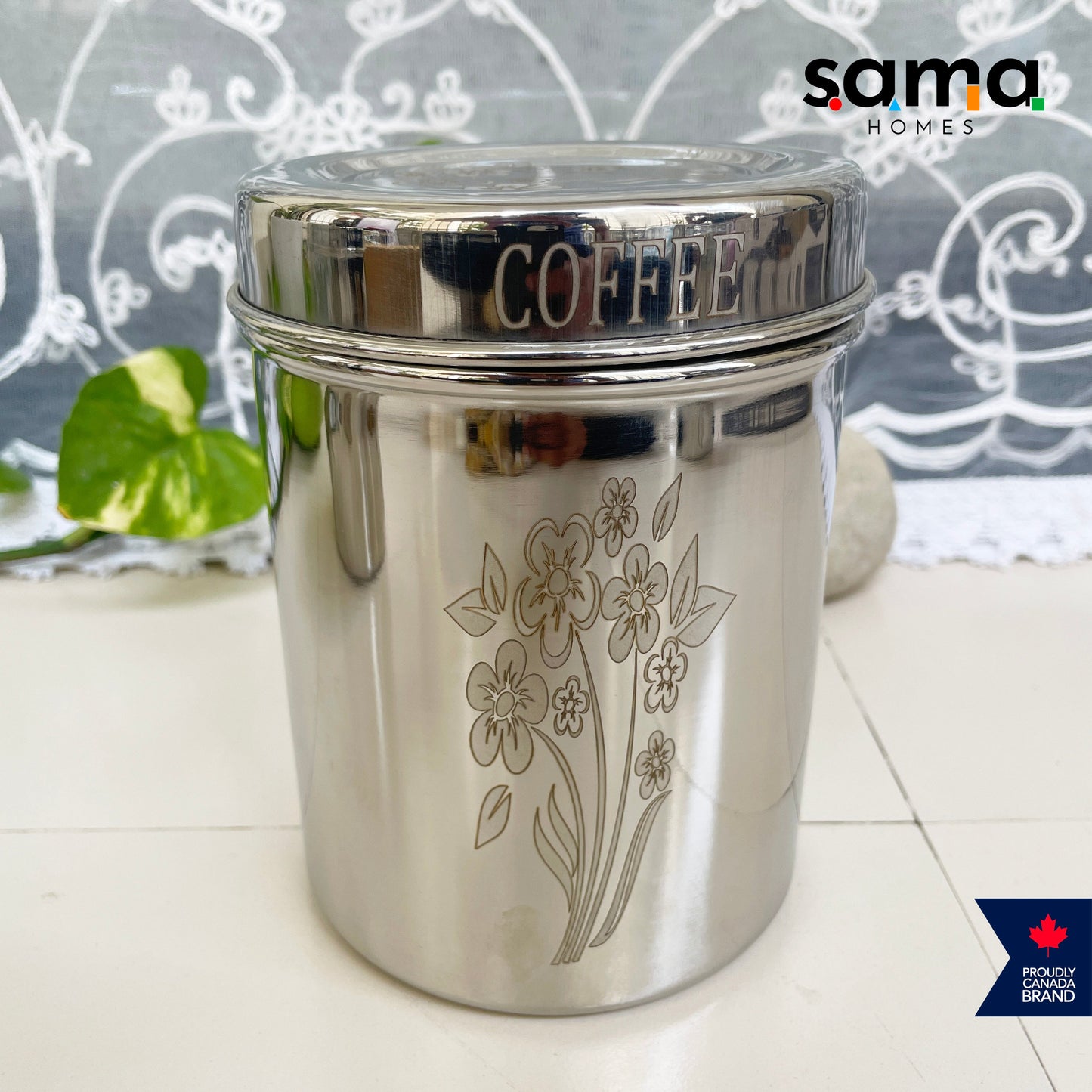 Stainless Steel Storage Tea+Coffee+Sugar Container Set | Steel Kitchen Contianers