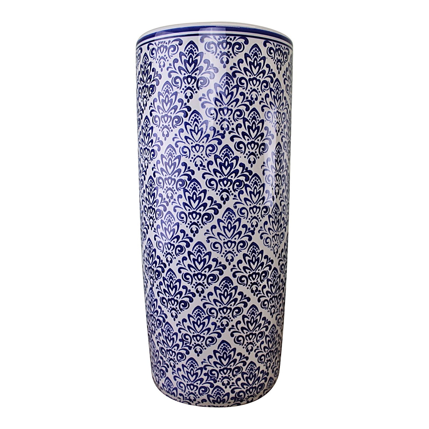 Umbrella Stand, Vintage Blue & White Pattern Design-0