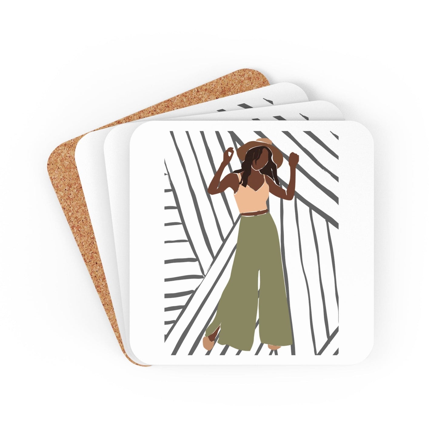 Coaster Set of 4 for Drinks Say it Soul - its Her Groove Thing Positive Inspiration