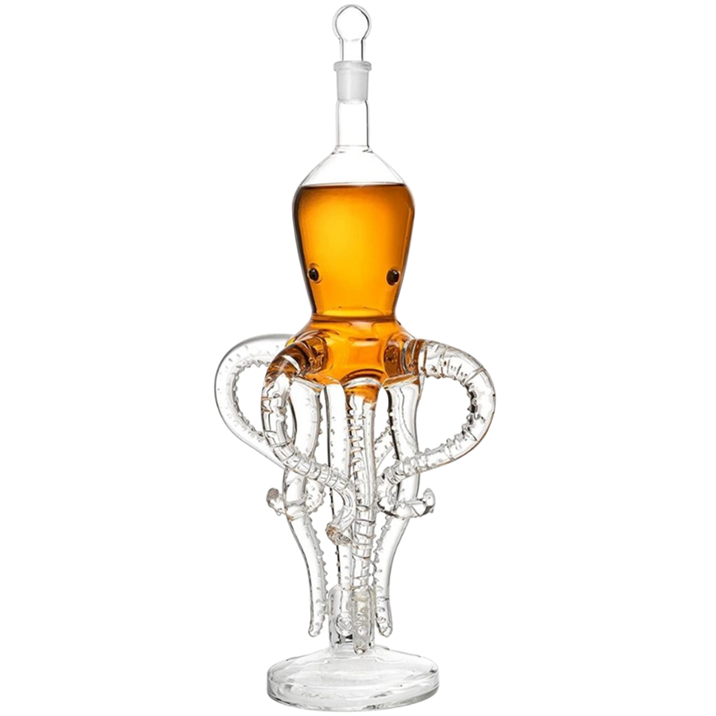 Tall Octopus Whiskey and Wine Decanter 500ml 16.5" H by The Wine Savant - Extraordinary Detail, Kraken Sea, Nautical Gifts, Sea Lover Gifts!