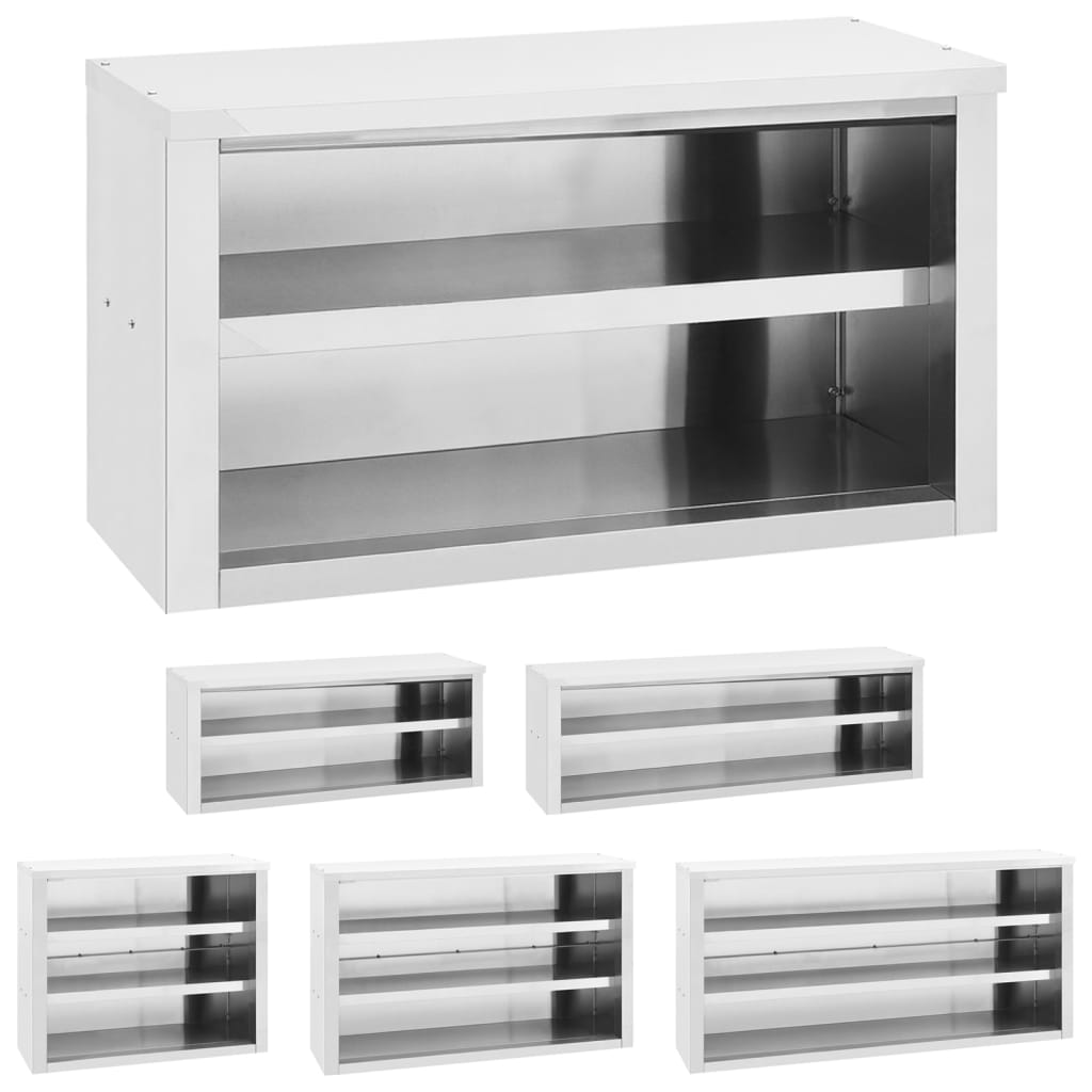 vidaXL Wall Cabinet Storage Cabinet Kitchen Wall Cupboard Stainless Steel