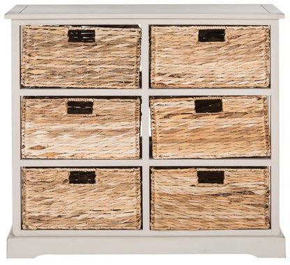 Coastal Solid Wood Six-Drawer Accent Chest Storage Core