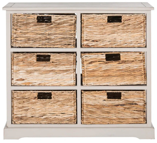 Coastal Solid Wood Six-Drawer Accent Chest Storage Core