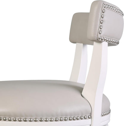 Stylish 31 Inch Bar Stool with Swivel Gray Seat