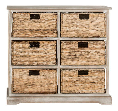 Coastal Solid Wood Six-Drawer Accent Chest Storage Core