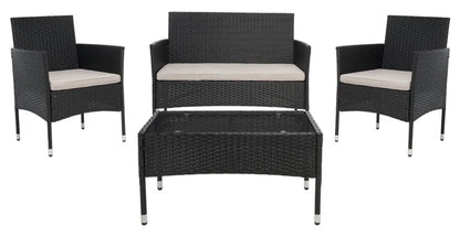 Elegant Rattan Outdoor Glass Top Patio Set Cushions