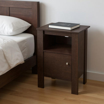 24" Espresso Wood Nightstand-0