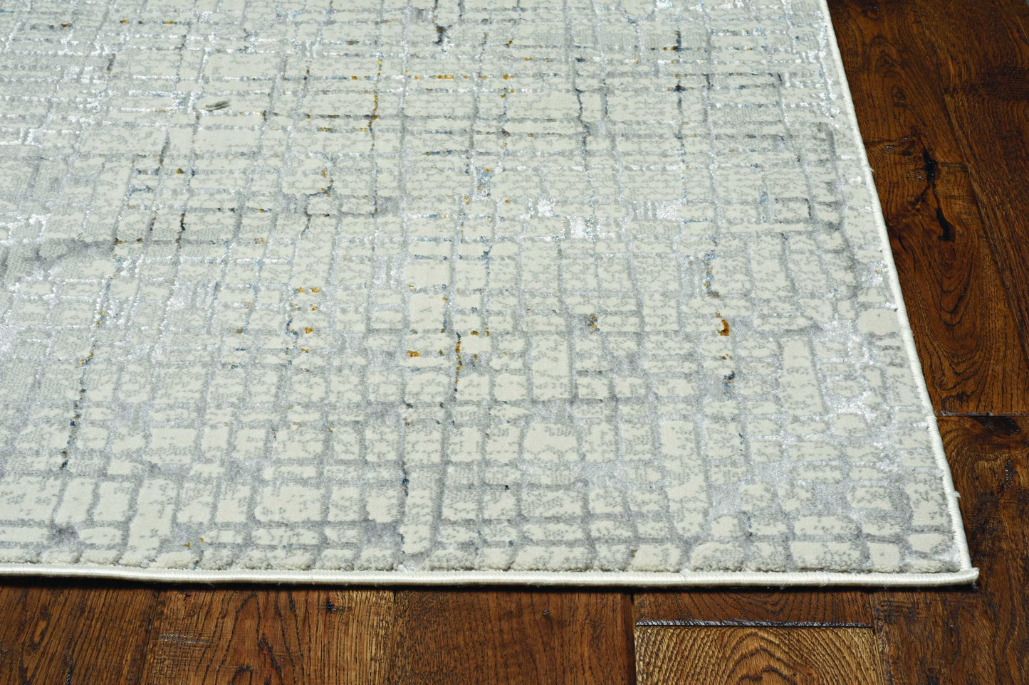 7' Gray And Black Abstract Area Rug