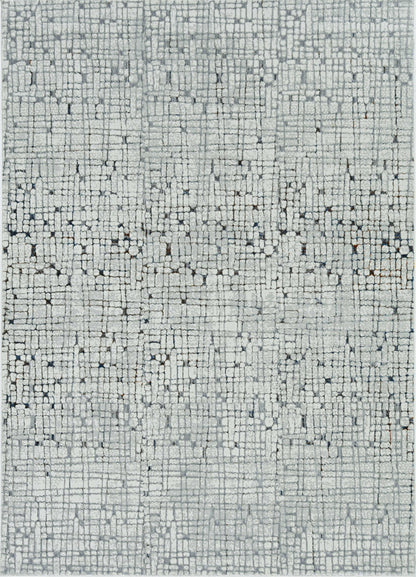 7' Gray And Black Abstract Area Rug