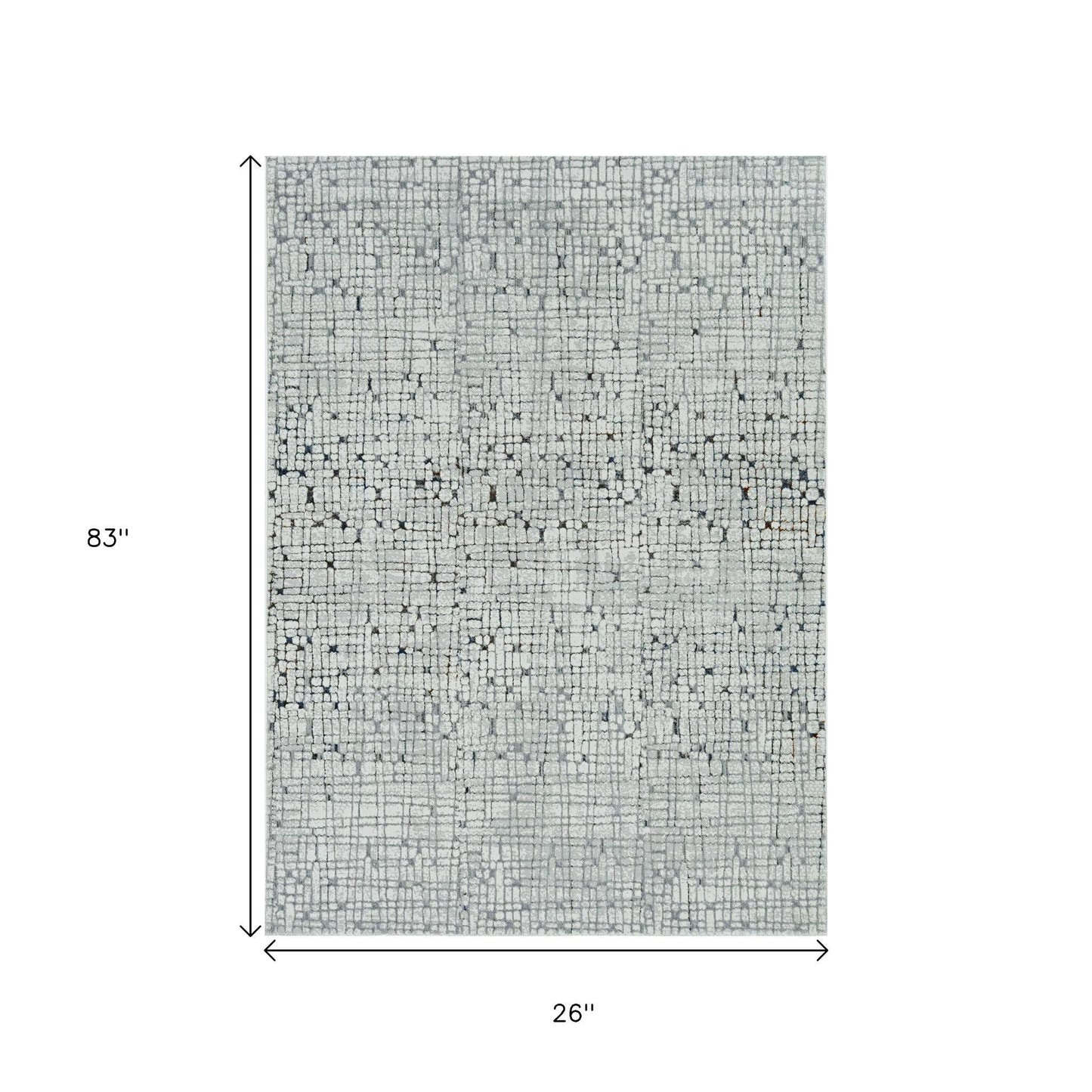 7' Gray And Black Abstract Area Rug-2