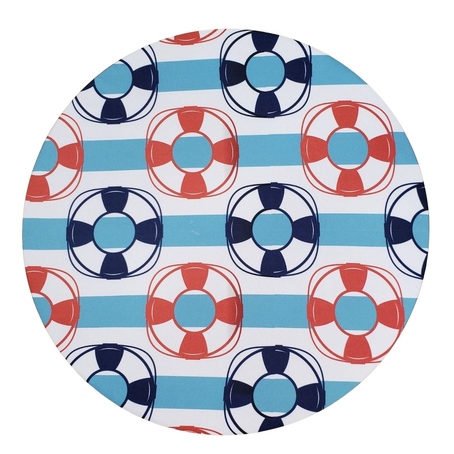 Set of 4 Round Placemats Covers Nautical Blue 14 Dia inch