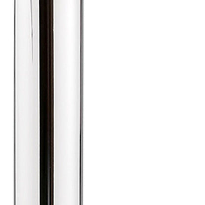 24" Cream And Silver Iron Swivel Adjustable Height Bar Chair