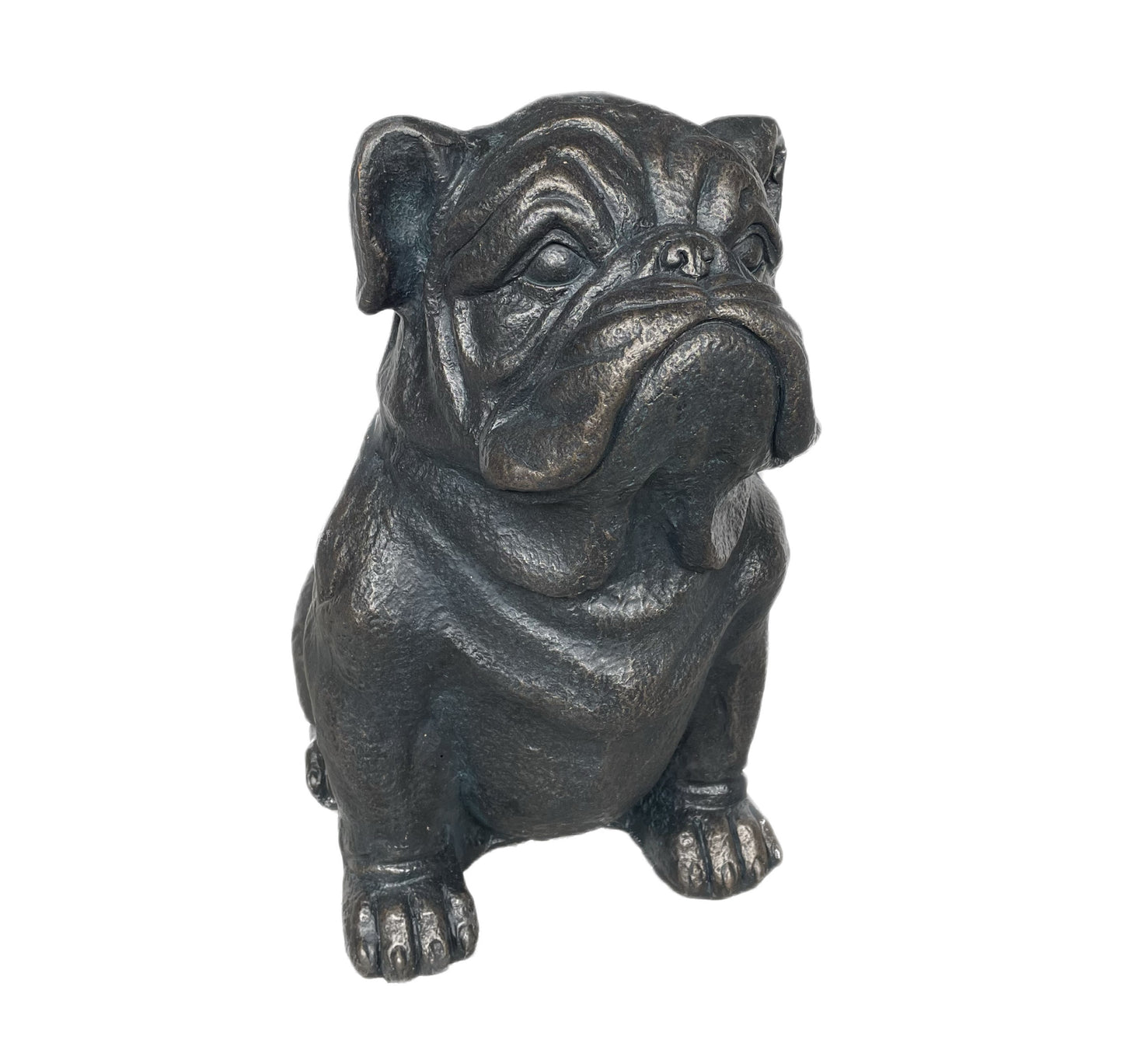 16" Black Polyresin Dog Outdoor Statue