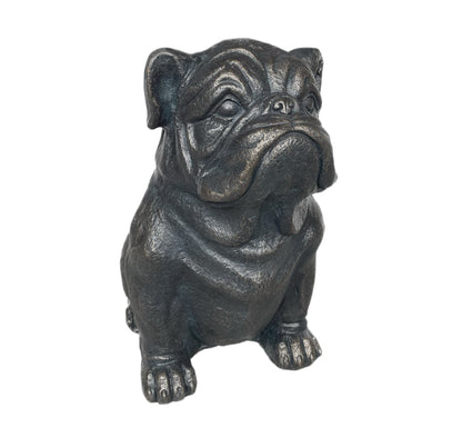 16" Black Polyresin Dog Outdoor Statue