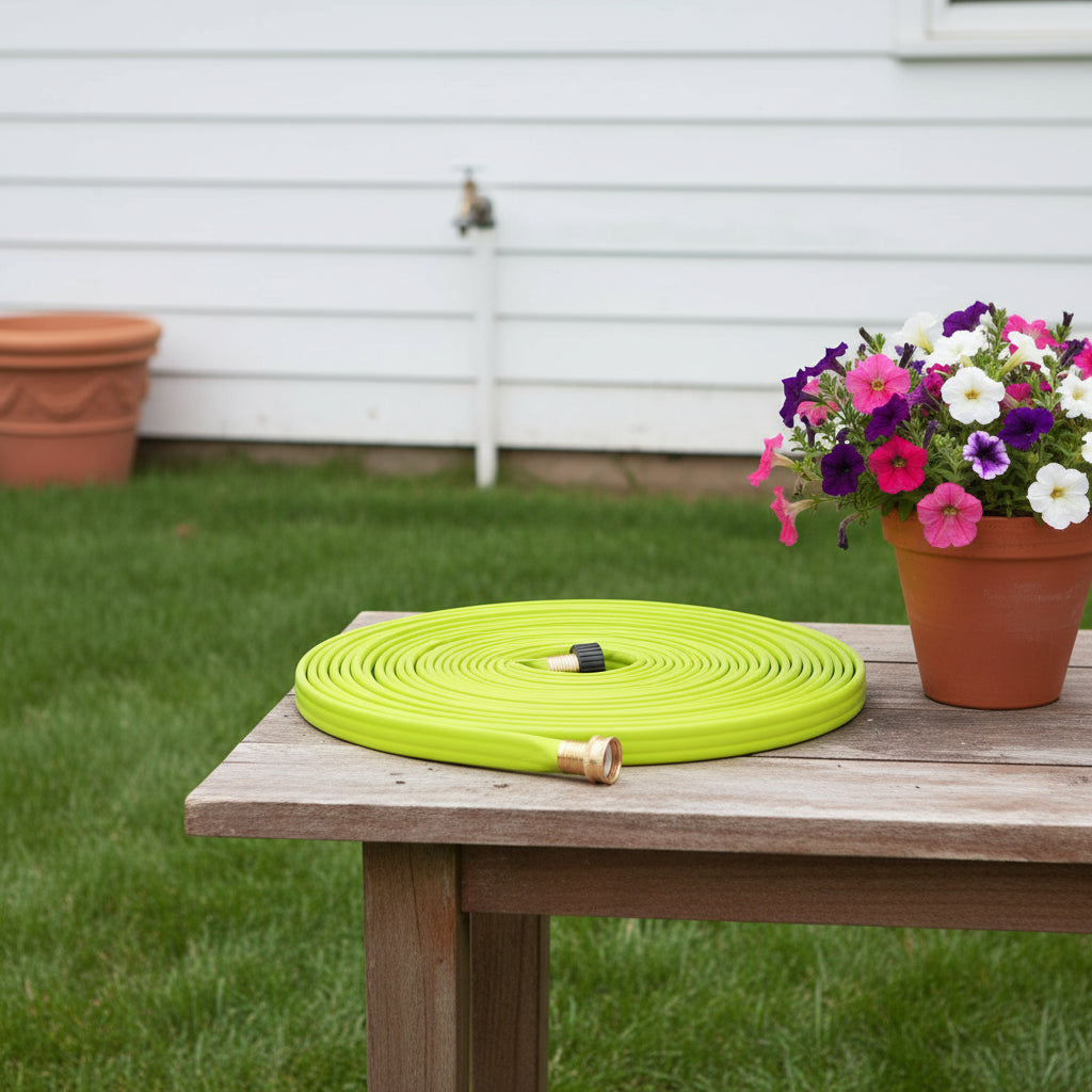 15" Chartreuse Polyresin Garden Hose-0