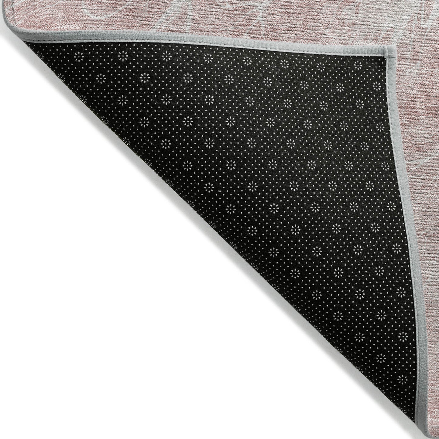 10' X 14' Pink Blush And Ivory Abstract Washable Indoor Outdoor Area Rug