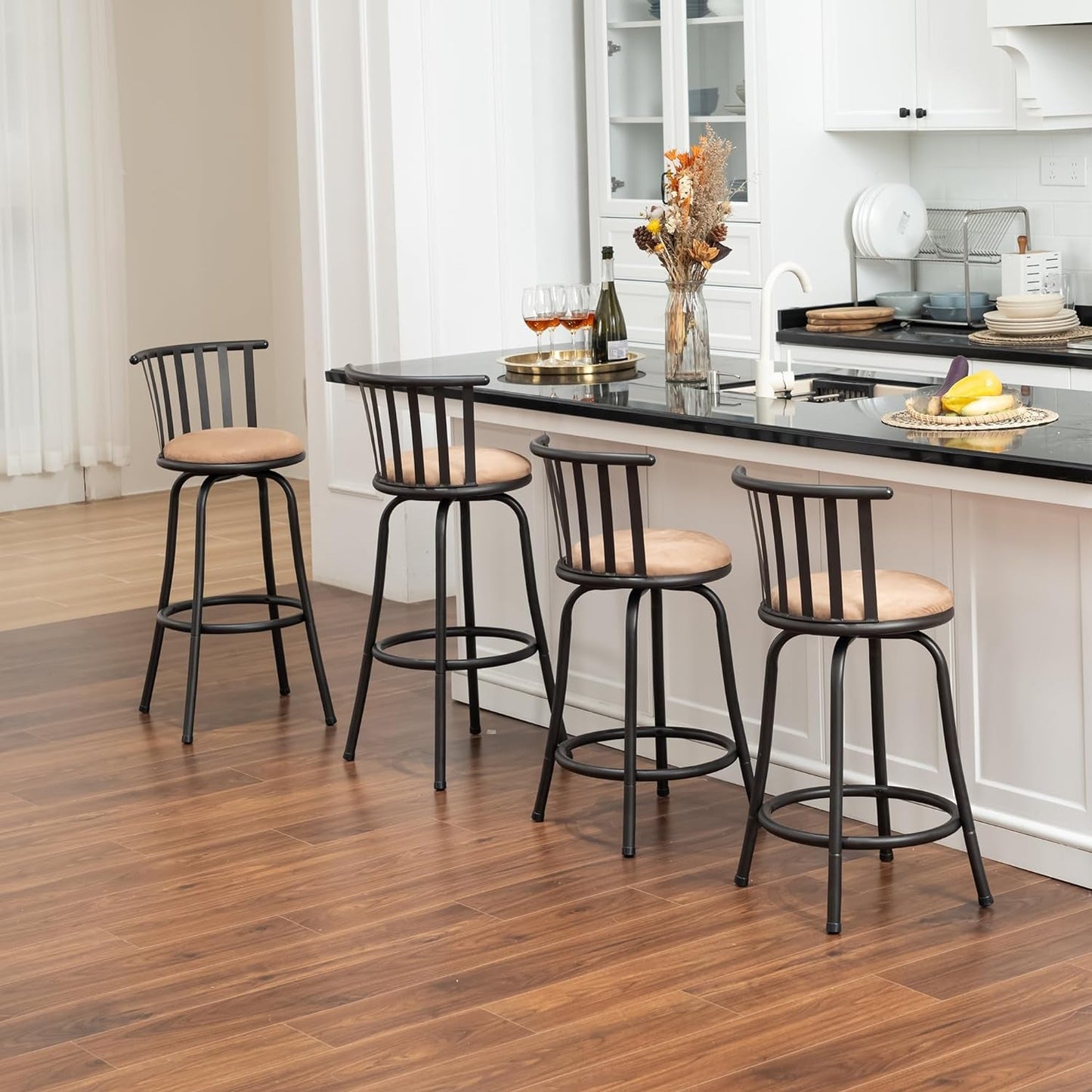 Adjustable Country Style Barstools Set of Four