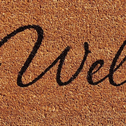 24" X 36" Natural And Black Owl Welcome Outdoor Coir Door Mat