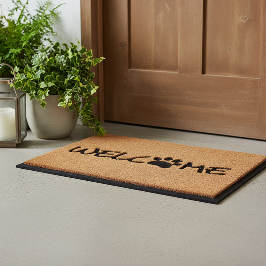 24" X 36" Natural And Black Coir Welcome Outdoor Door Mat-0
