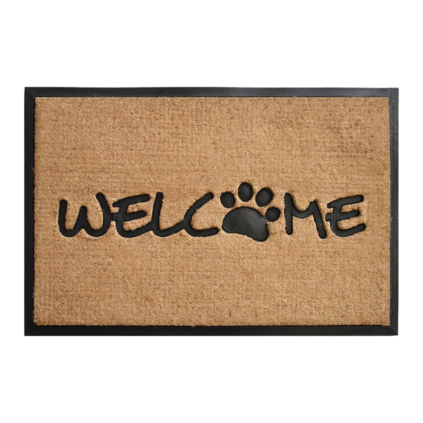 24" X 36" Natural And Black Coir Welcome Outdoor Door Mat-1