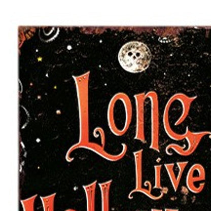 36" Black Orange And White Halloween Ghost Solid Wood Porch Sign