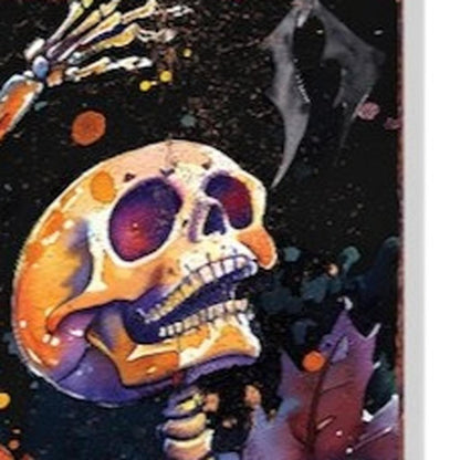 42" Black And Orange Halloween Skeleton Solid Wood Garden Stake-4