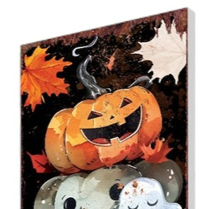 42" Black And Orange Solid Wood Halloween Jack-O-Lantern Garden Stake-4