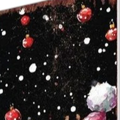 42" Black White And Red Solid Wood Christmas Santa Garden Stake-3