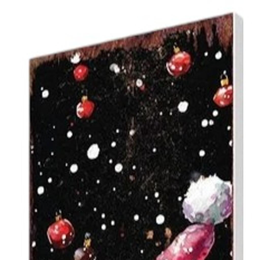 42" Black White And Red Solid Wood Christmas Santa Garden Stake-4