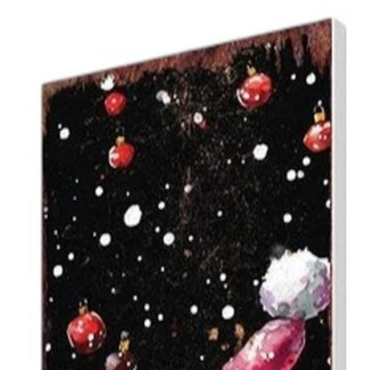 42" Black White And Red Solid Wood Christmas Santa Garden Stake-4