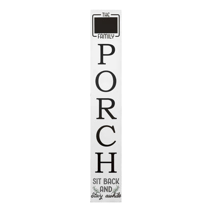 59" Brown And White Solid Wood Welcome Reversible Porch Sign