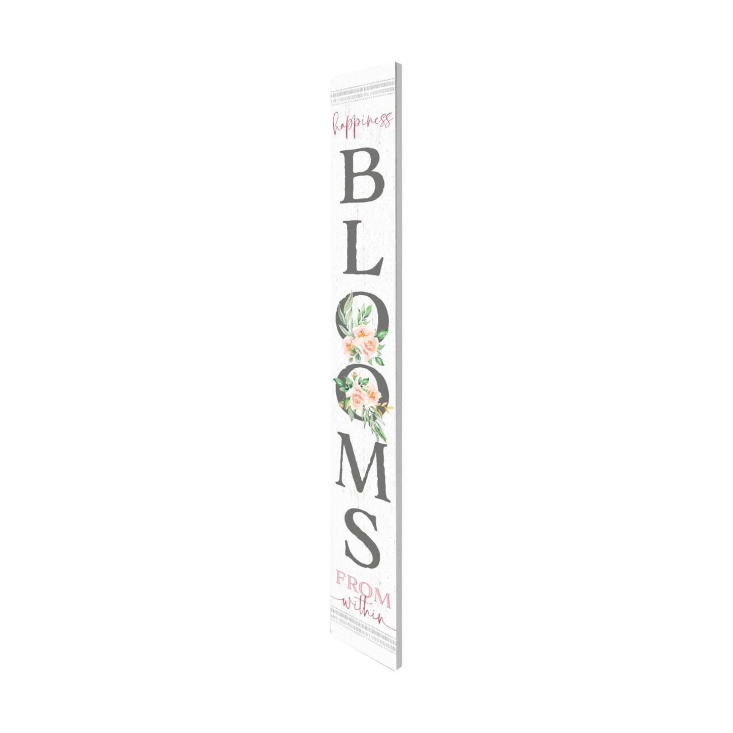 72" White Solid Wood Blooms Welcome Porch Sign